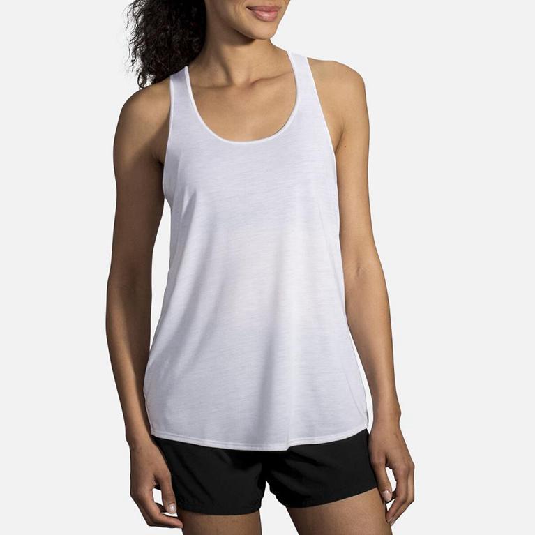 Brooks Distance Running Tank Top - Women's - White (10597-ZSKD)